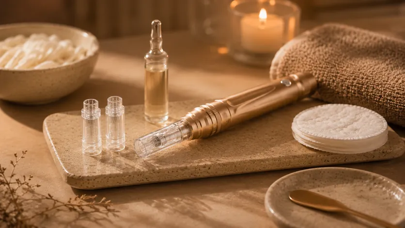Sessão de microagulhamento facial